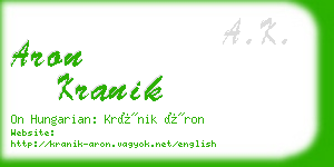 aron kranik business card